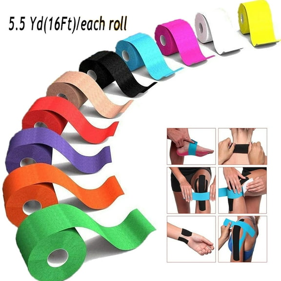 Sunjoy Tech Waterproof Breathable Cotton Kinesiology Tape, Athletic Elastic Kneepad Muscle Pain Relief Knee Taping for Gym Fitness Running Tennis Swimming Football