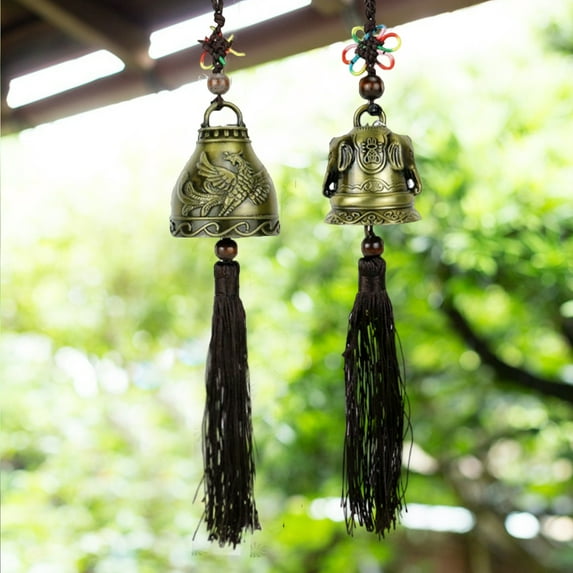 Sunjoy Tech Wind Chime Chinese Style Retro Exquisite Clearly Engraved Decorative Classical Antique Brass Wind Chime for Home