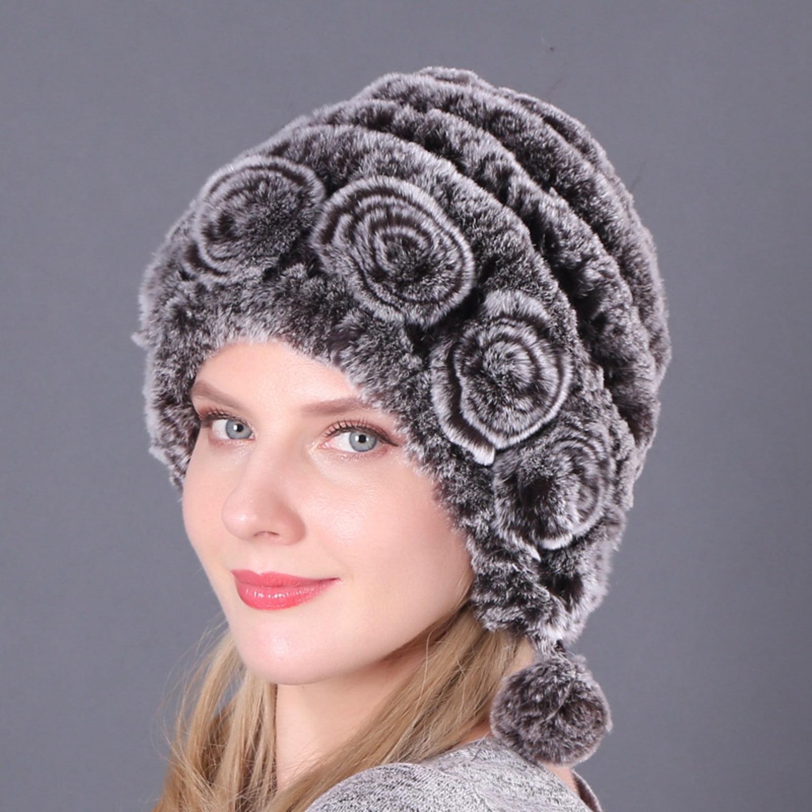 1pc Knitted Hat For Women With Pom Pom Ball & Pearl Decoration