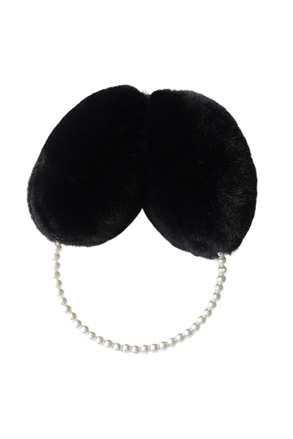 Women Earmuffs Solid Color Plush Warm Faux Pearls Winter Outdoor Ear Warmer Soft Furry Cute Ear Covers for Girls