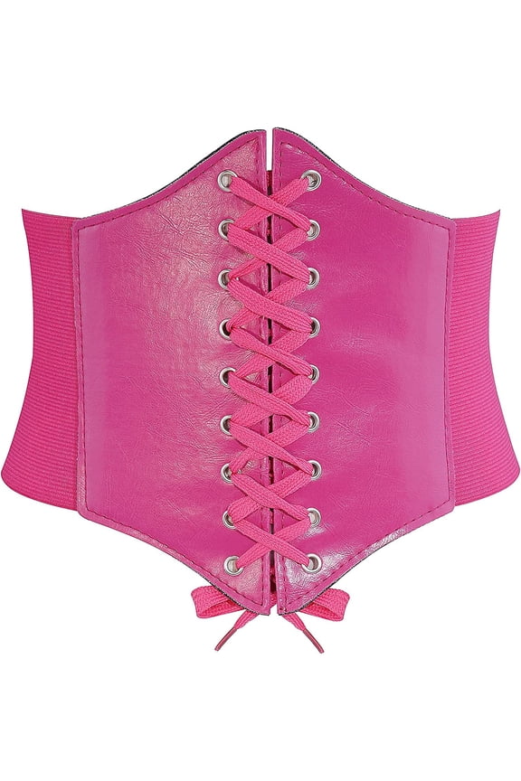Women Elastic Wide Band, Tied Waspie Corset Waist Cincher Belt