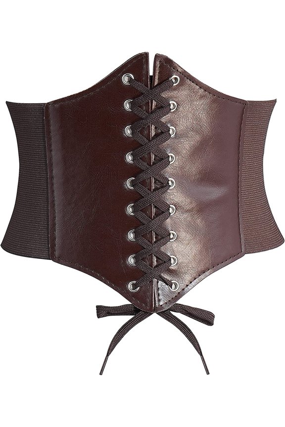 Women Elastic Wide Band, Tied Waspie Corset Waist Cincher Belt