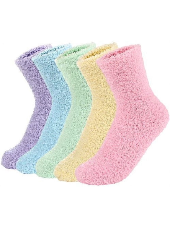 Women Fuzzy Fluffy Cozy Slipper Socks Warm Soft Winter Plush Home Sleeping Socks