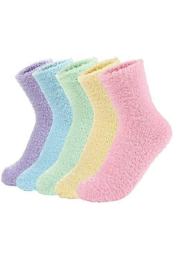 Women Fuzzy Fluffy Cozy Slipper Socks Warm Soft Winter Plush Home Sleeping Socks