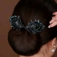 thumbnail image 1 of Sunjoy Tech Women Hair Bun Maker Flower Fishtail Rhinestone Feather Hair Curler Deft Bun Twister Long Hair Accessories, 1 of 5