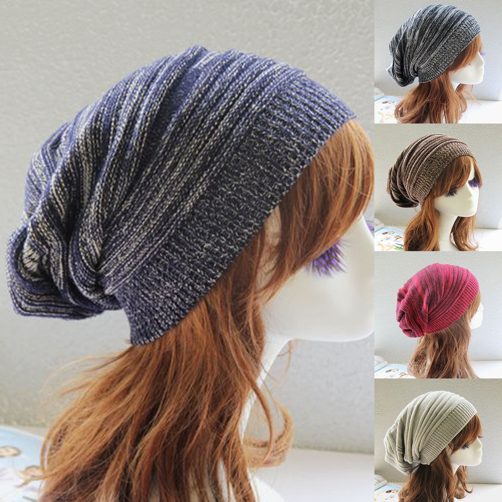 LAIPUTER Easter Egg Beanie Hat Standard Closed Chemo Knitted Hats For Women Men Soft Slouchy Skull Cap Warm Breathable Baggy Cancer Headwear At Men's Clothing Store