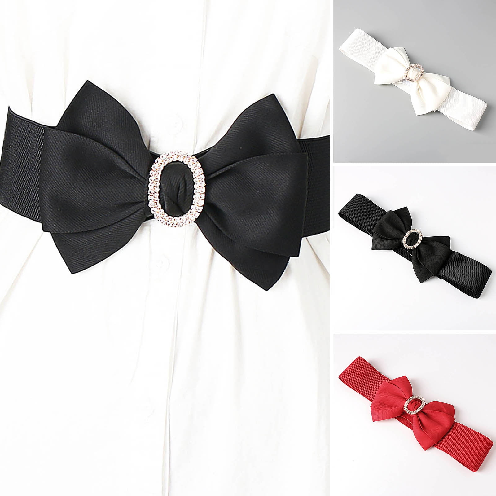 Sunjoy Tech Women Waist Belt Big Bow-knot Wide Band Clothing Matching ...