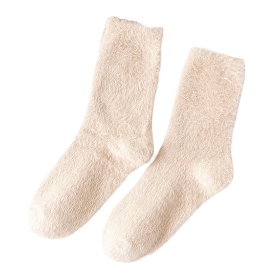 Sunjoy Tech Women Warm Super Soft Plush Slipper Socks, Winter Fluffy Crew Socks, Casual Home Sleeping Fuzzy Cozy Socks