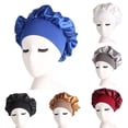 thumbnail image 1 of Sunjoy Tech Womens Sleep Night Cap Wide Band Satin Bonnet for Hair Beauty,Hair Care Cap,Chemo Beanie,Curly Springy Hair, One Size, 1 of 2