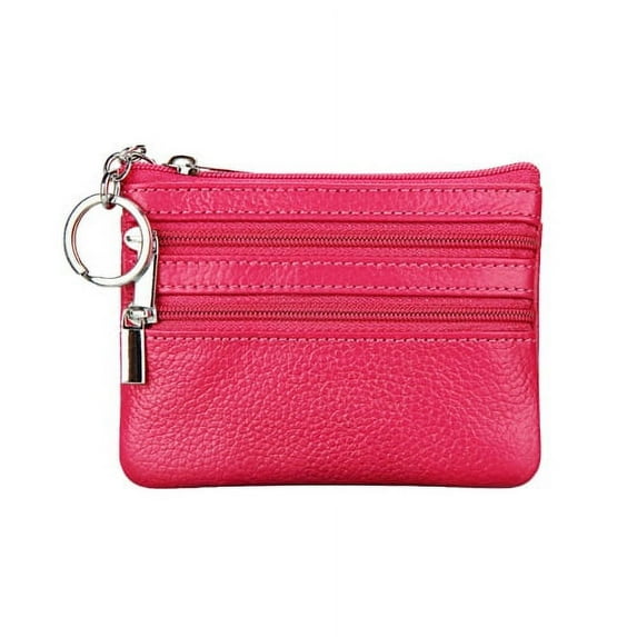 Sunjoy Tech Womens Slim Coin Purse Faux Leather Wallet RFID Credit Card Holder Mini Front Pocket Wallet Coin Purse with Keychain for Daily Using