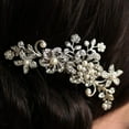 thumbnail image 1 of Sunjoy Tech Womens Wedding Flower Rhinestone Faux Pearl Hair Clip Bridal Hair Comb Jewelry, 1 of 6