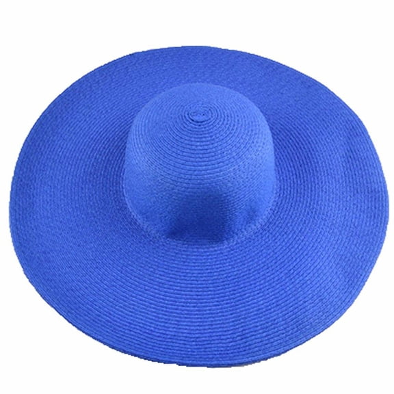 Sunjoy Tech Womens Wide Brim Straw Hat Big Floppy Foldable Roll up Cap Hawaiian Summer Beach Sun Hat