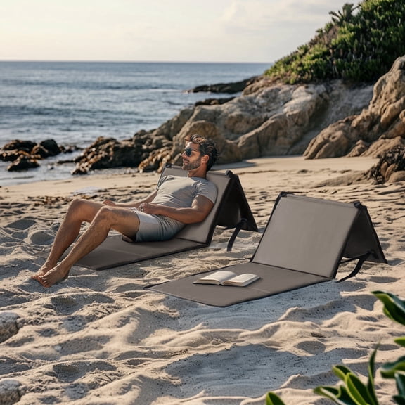 Sunjoy  Outdoor Folding Portable Backrest Chair Fishing Chair Camping Backrest Sitting Chair Camping  ， 1PK Grey