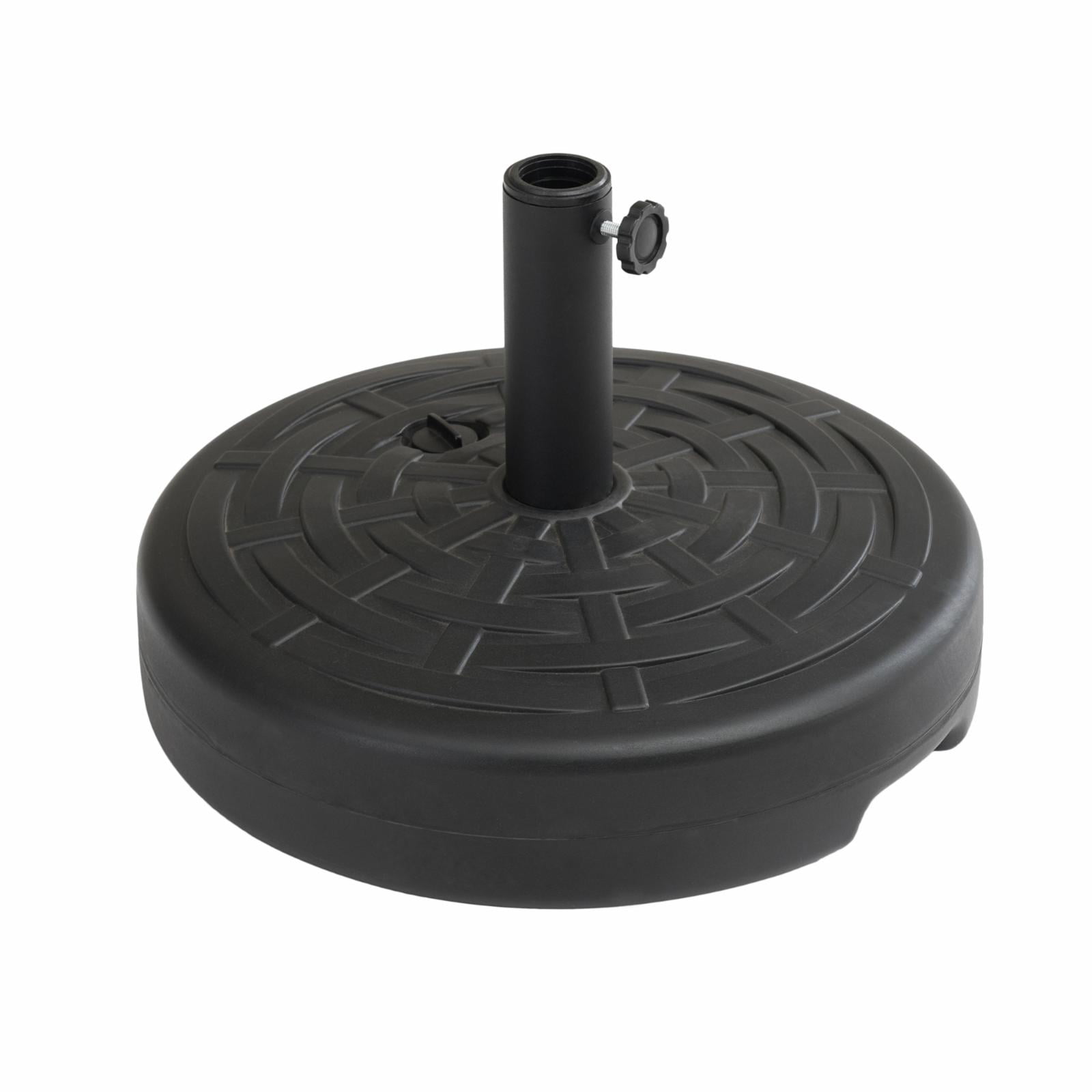 Universal Black HDPE Patio Umbrella Base with Weave Texture