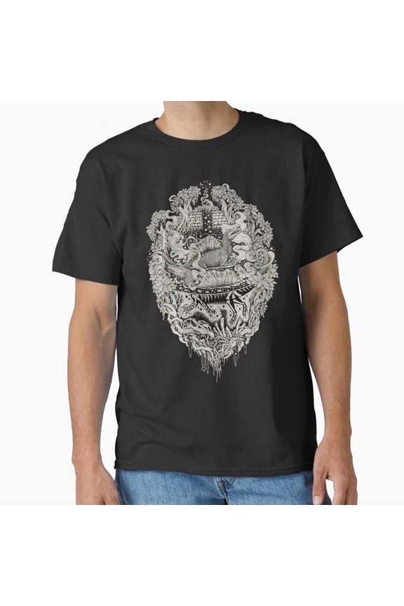 Sunken Temple of the Spinosaurus Monochrome H24425 T-Shirt, for Men and Women, Up to Size 5XL