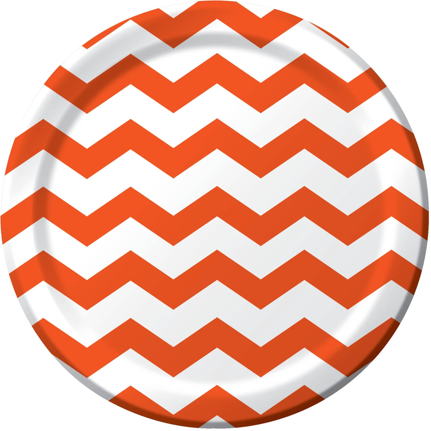 Sunkissed Orange Chevron Plates, 8pk