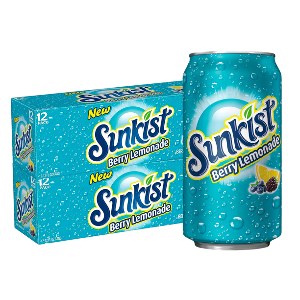 Sunkist Berry Caffeine-Free Lemonade Soda Pop (12 oz., 24-pack ...