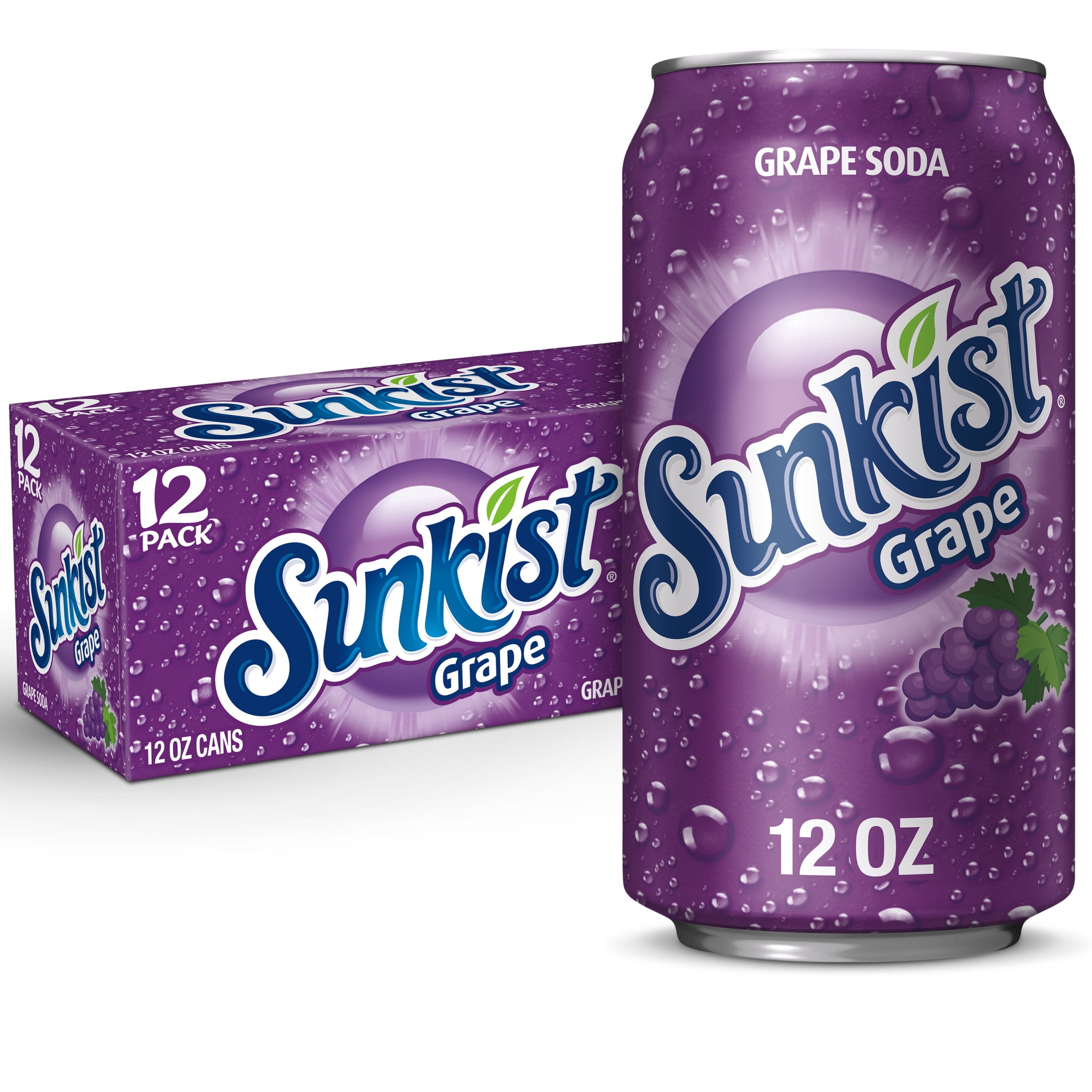 Sunkist Grape Soda 12pk | Apple soda pricing for retail - Walmart