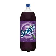 Sunkist Caffeine Free Grape Soda Pop, 2 L, Bottle