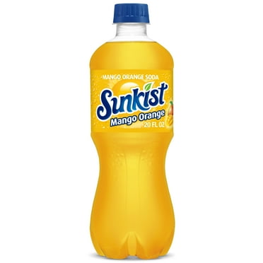 Sunkist Caffeine Free Mango Orange Soda Pop, 20 fl oz, Bottle