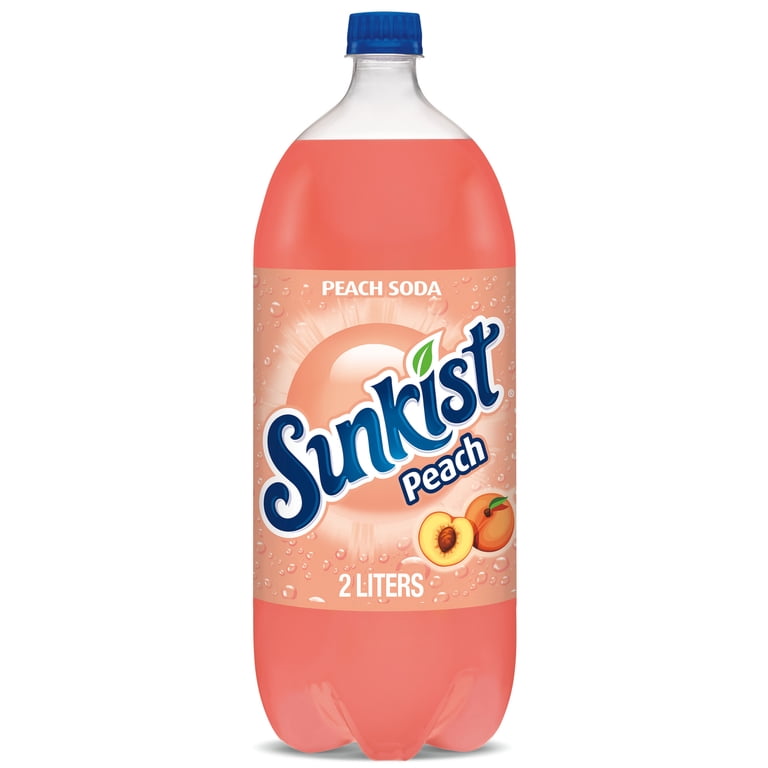 soda② Sunkist Caffeine Free Peach Soda Pop, 2 L, Bottle - Walmart.com