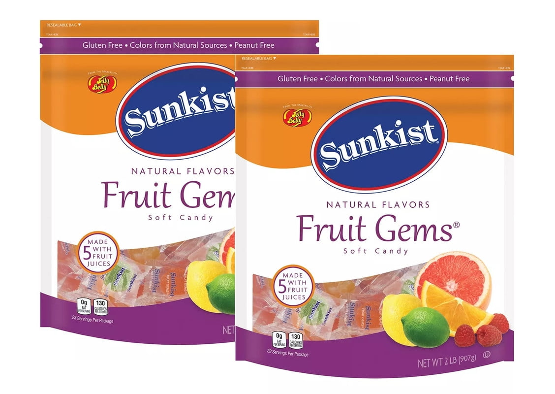 Sunkist Fruit Gems 2 Pounds Resealable Bag 2 Pack