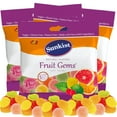 Sunkist Fruit Gems, Fruity Pectin Flavored Chewy Candies, Orange, Lemon