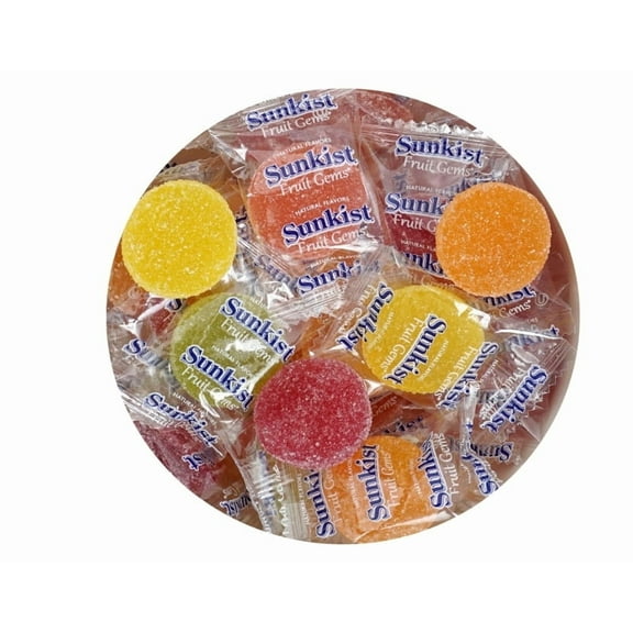Sunkist Fruit Gems, Soft Candy, Individually Wrapped, 1 Pound Bulk Bag