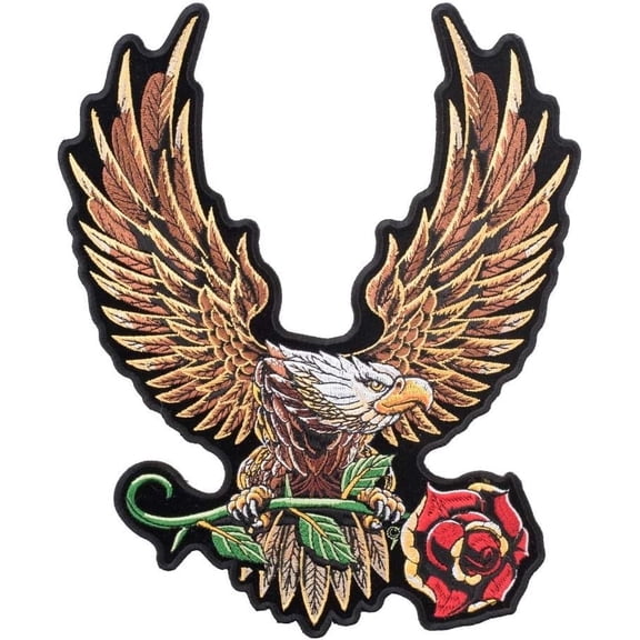 Sunkist Golden Eagle & Rose Patch, Large Size.