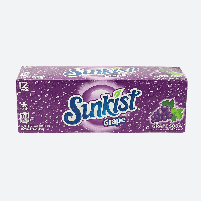 Sunkist Grape Soda, Refreshing 12oz Cans - 12 Pack - Walmart.com