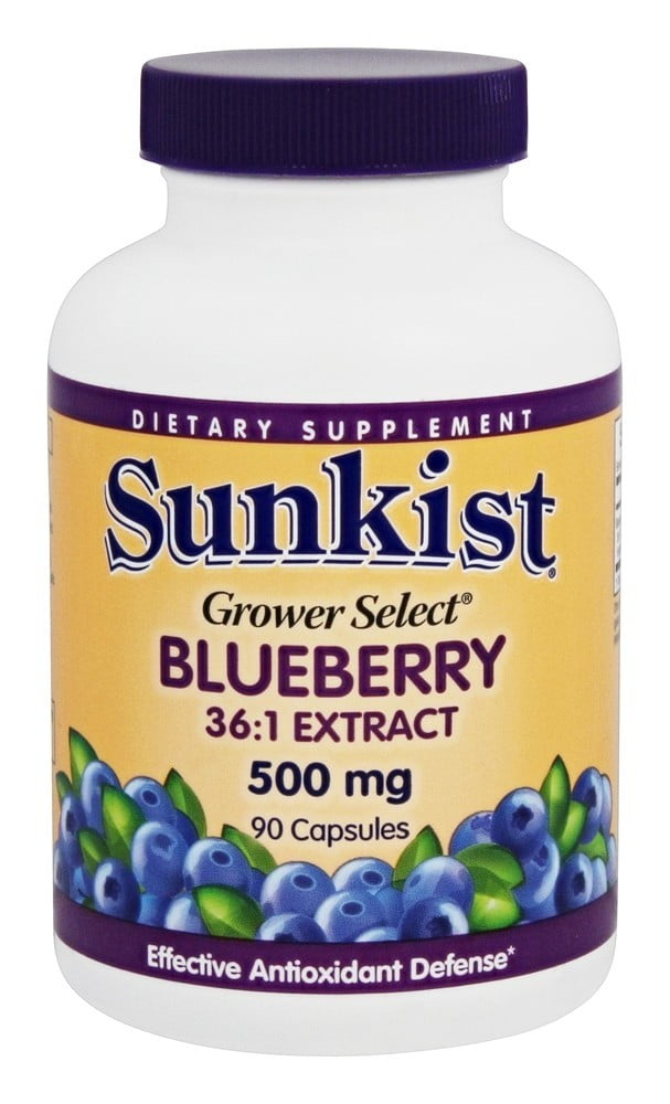 Sunkist Grower Select Blueberry 361 Extract 500 mg. 90 Capsules