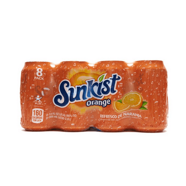 Sunkist Orange, 8 Pack Cans, 12 fl oz, Soft Drink, Allergens Not Contained