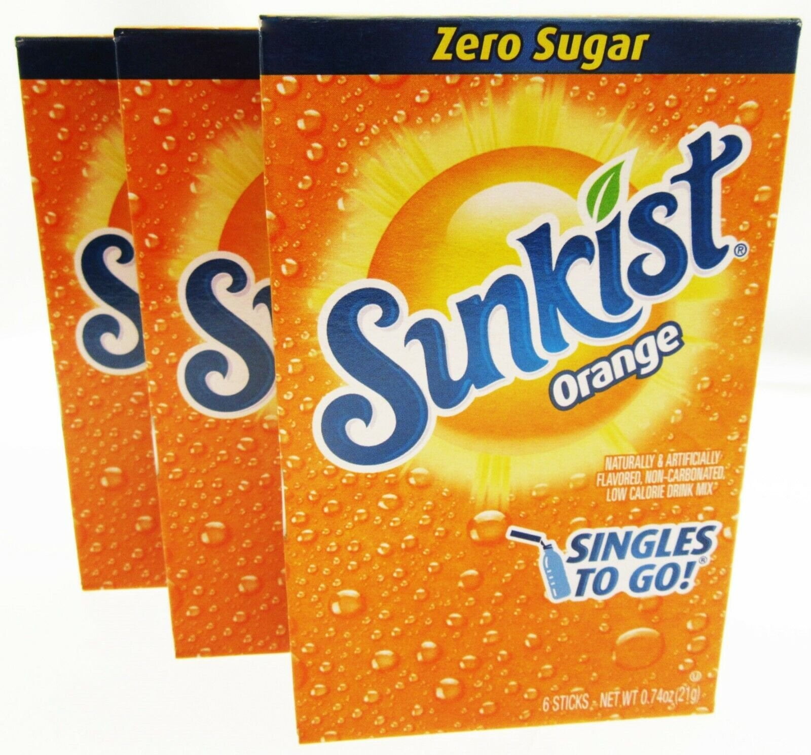 Sunkist, Powdered Drink Mix Sticks Zero Sugar Singles to Go Orange 6 ...