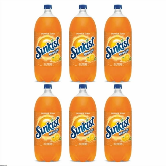 Sunkist Orange Soda, 2 Liter Bottles, 6 Pack