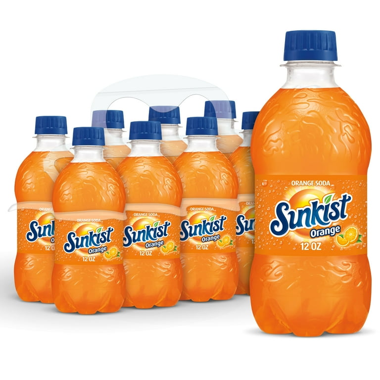 その他 sunkist SUNKISTS Orange Soda, 12 fl oz Bottles, 8 Pack, Bold Citrus Flavor