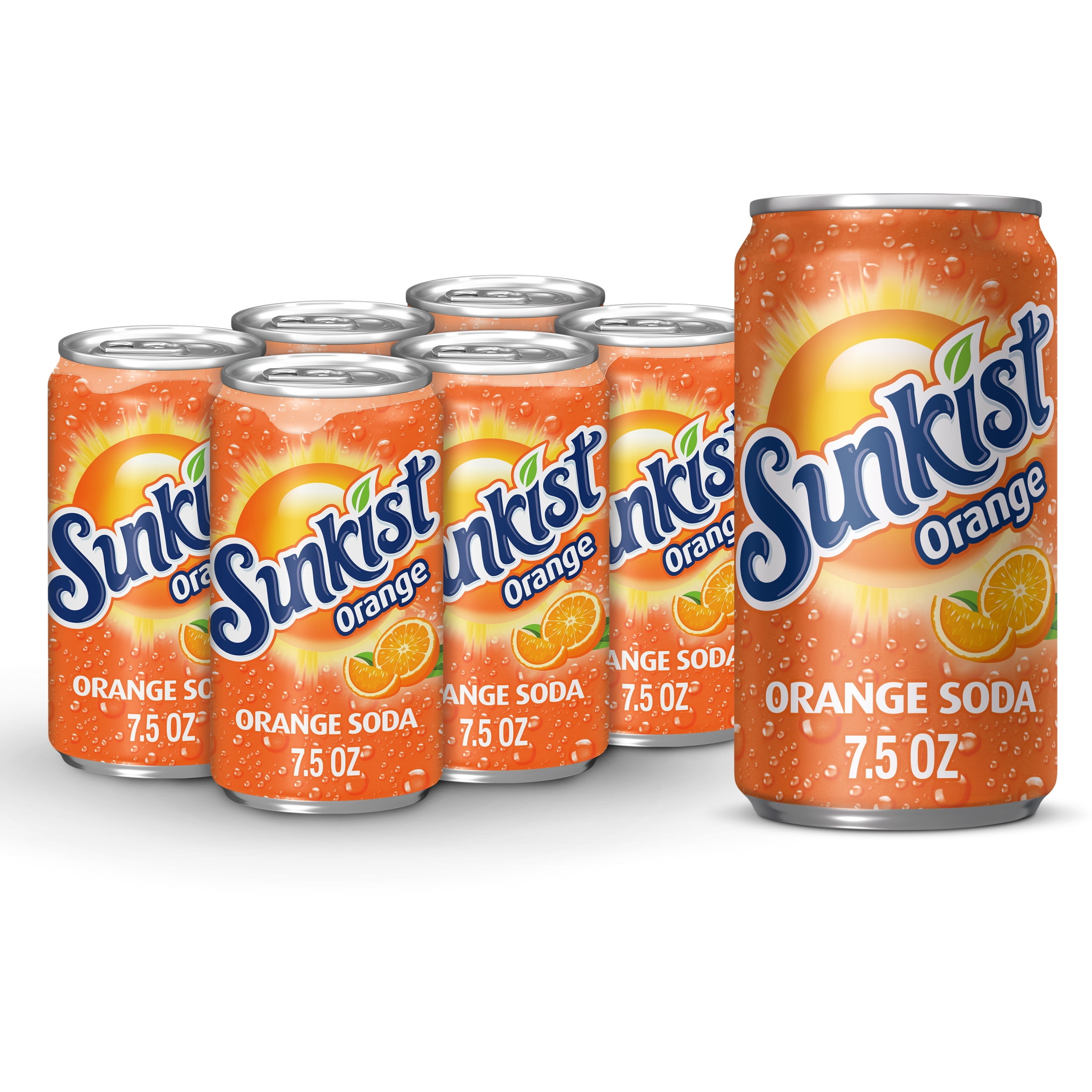 3031~6缶GnaiDoto,fonto検索7末休店買ってね！ Sunkist, Orange Soda, 7.5 fl oz, 6 Pack Cans, Caffeinated Soft