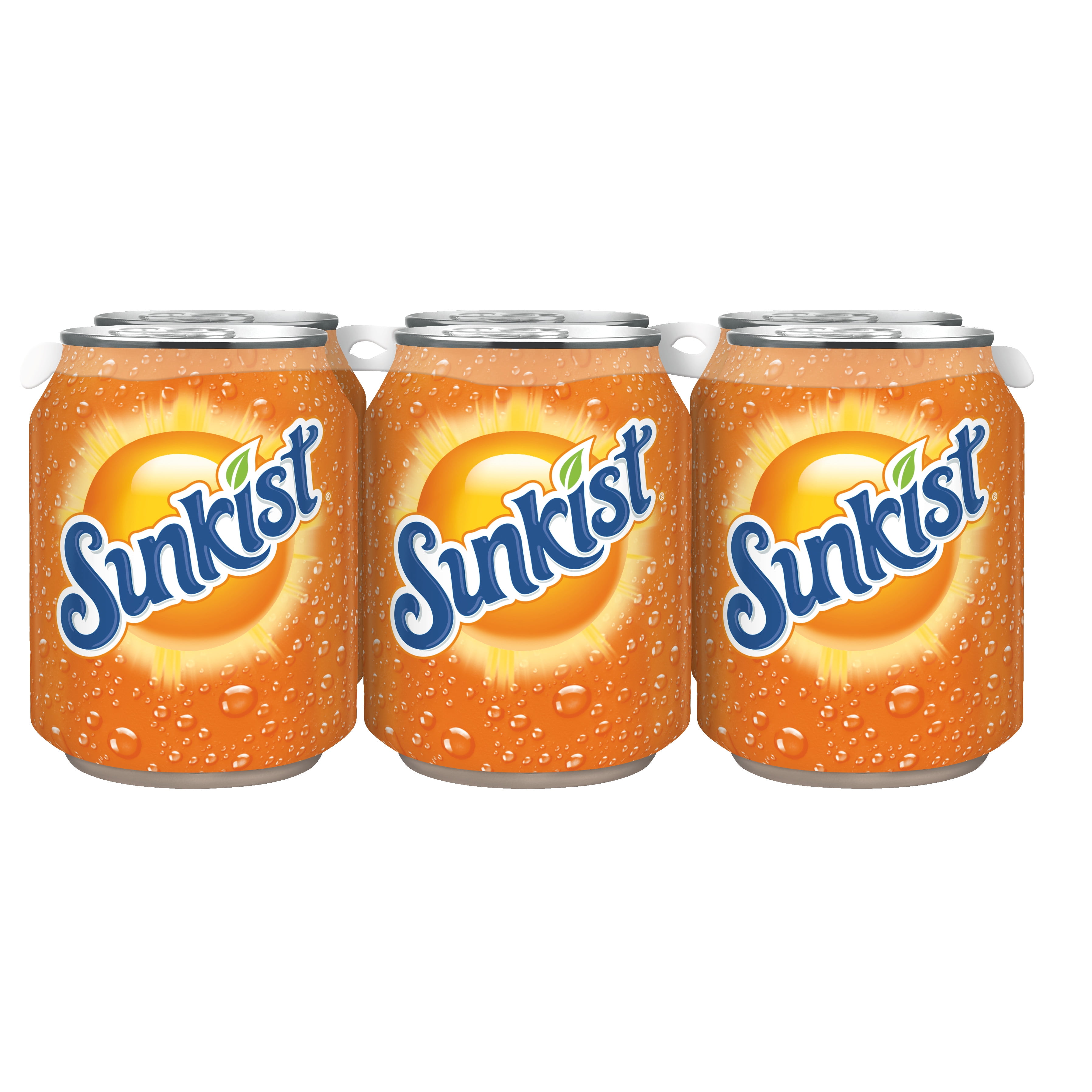 Sunkist Orange Soda Pop, 8 fl oz, 6 Pack Cans