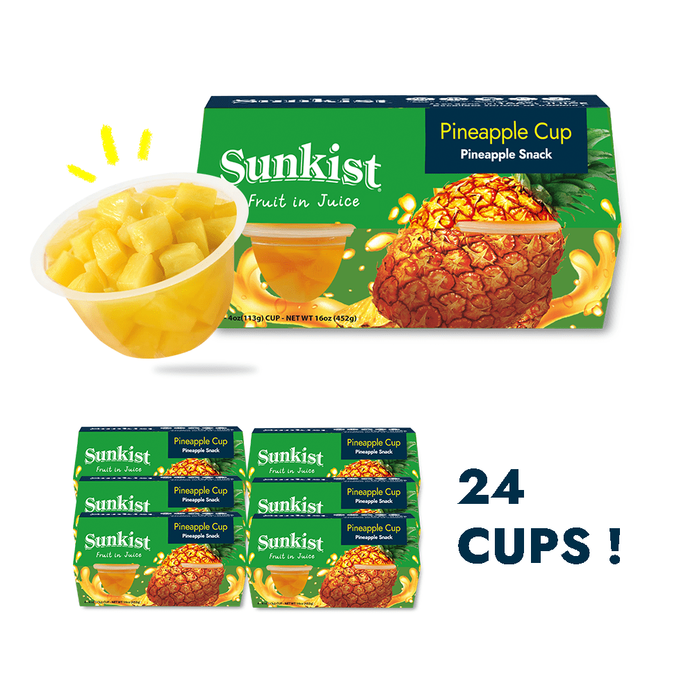 Sunkist Pineapple Fruit Cup 4oz 24counts