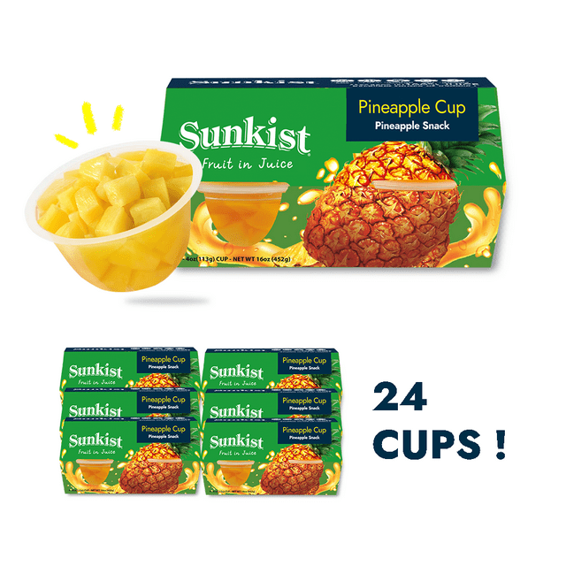 Sunkist Pineapple Fruit Cup 4oz 24counts