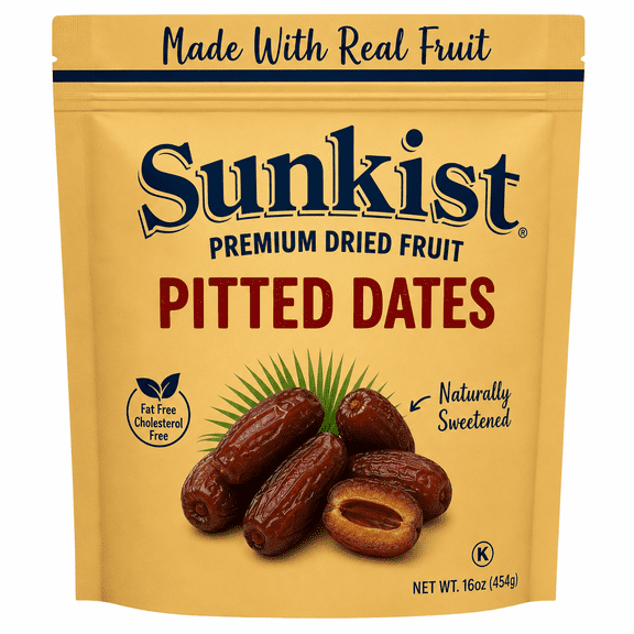 Sunkist Pitted Dates Naturally Sweet & Soft Dried Fruit, 16 oz