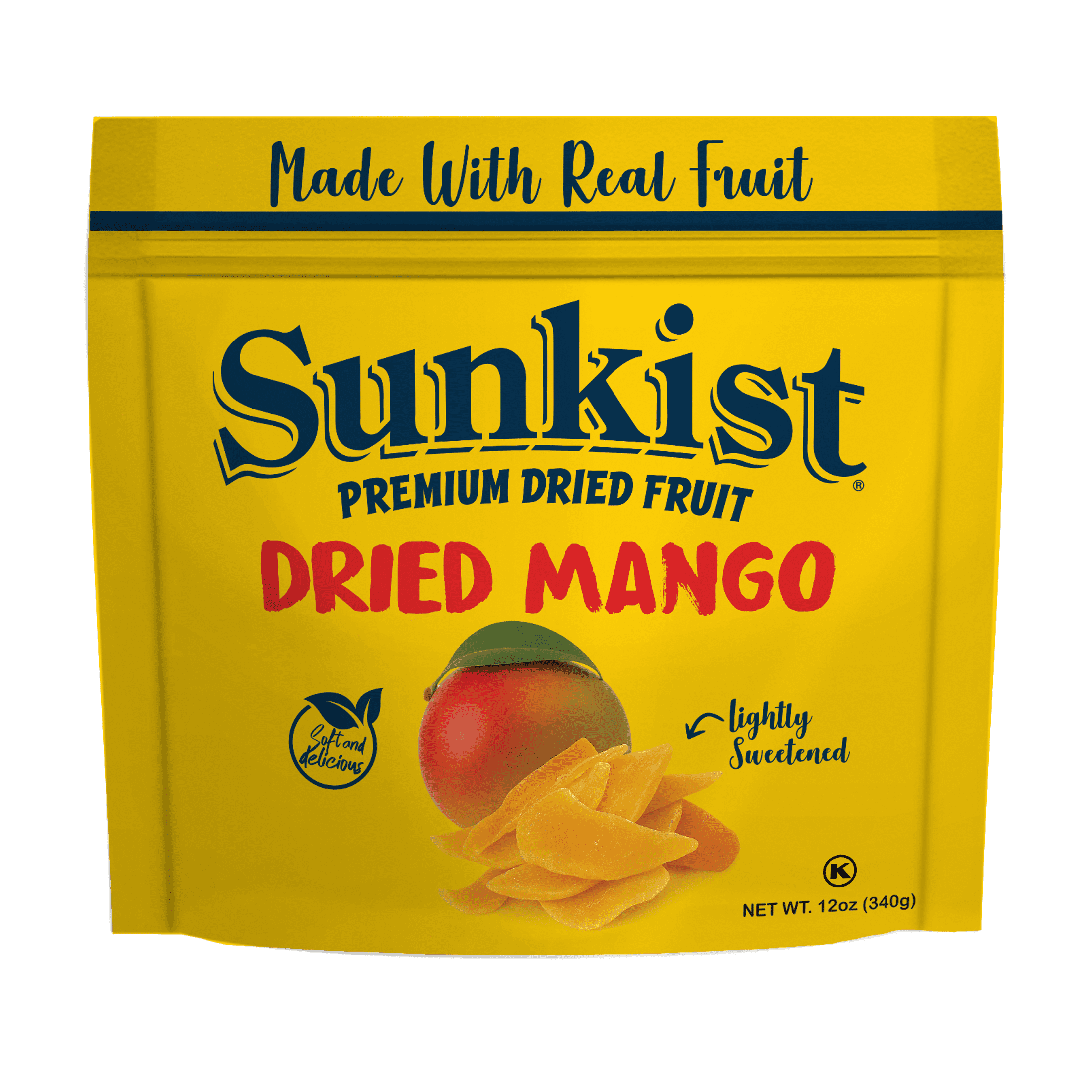 Sunkist Premium Lightly Sweetened Dried Mango, 12 oz Bag