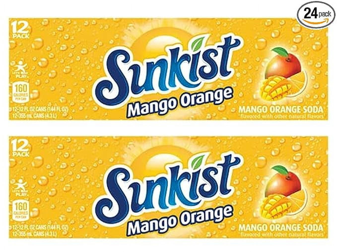 Sunkist Soda Bundled by Louisiana Pantry (Mango Orange, 24 Pack 12 oz Cans)