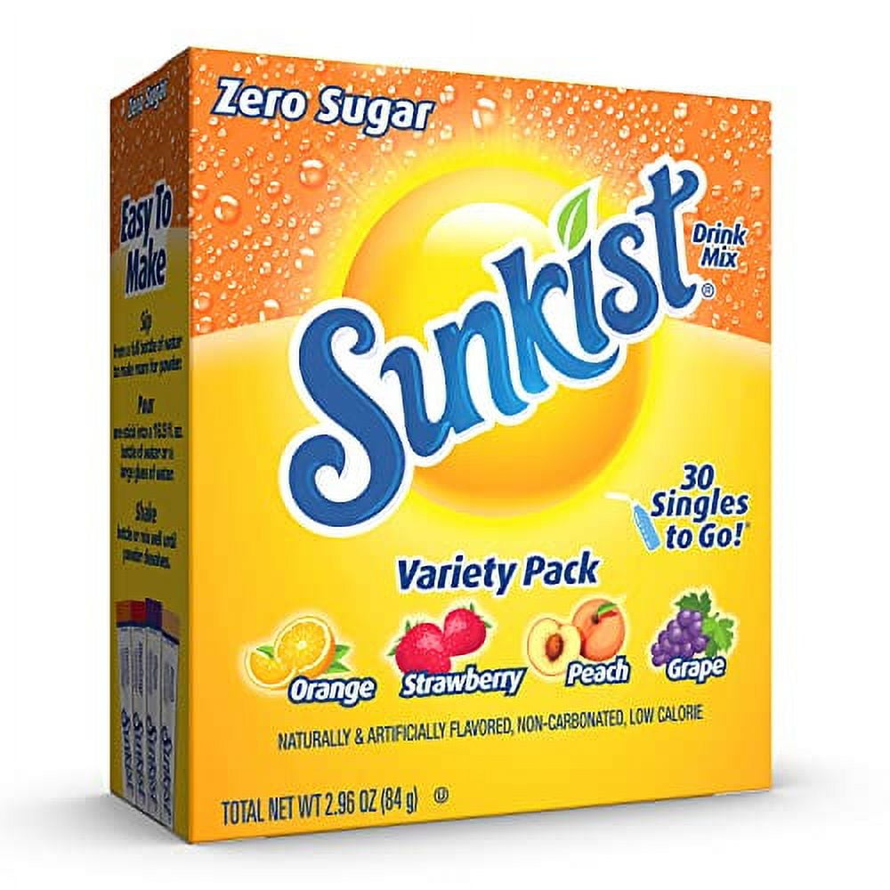 Sunkist Soda Variety Pack, Singles To Go Orange, Strawberry, Grape and