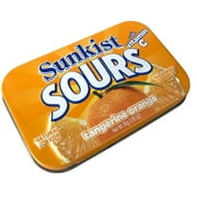 Sunkist Sours Tangerine Orange, Vitamin C, Sugar Free Sour Candy, (50-piece) 1.76 Ounce Tin - 6 Count Tray