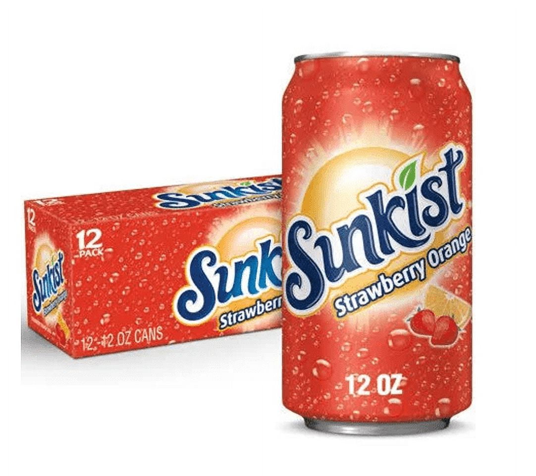 Sunkist Strawberry Orange Soda 12oz cans (Pack of 24)