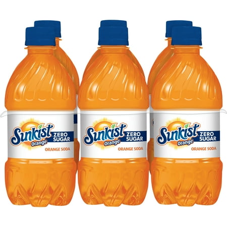 Sunkist Zero Sugar Orange Soda Pop, 16 fl oz, 6 Pack Bottles