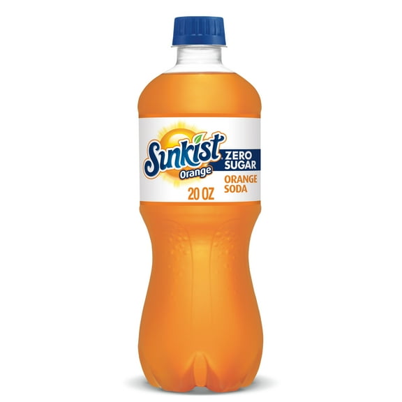 PR Sunkist Zero Sugar Orange Soda Pop, 20 fl oz, Bottle