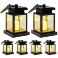Sunklly Hanging Solar Lanterns MMF7 Outdoor 6 Pack Solar Flickering