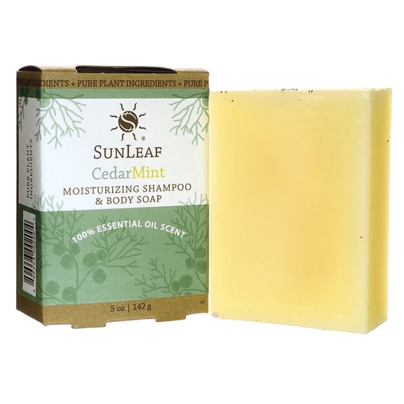 SunLeaf Naturals Moisturizing Shampoo and Body Soap - Cedar Mint 5 oz Bar(S)
