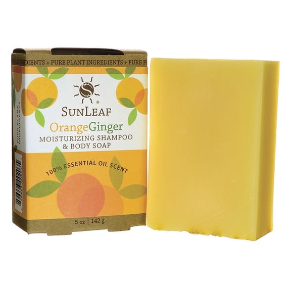 SunLeaf Naturals Moisturizing Shampoo and Body Soap - Orange Ginger 5 oz Bar(S)